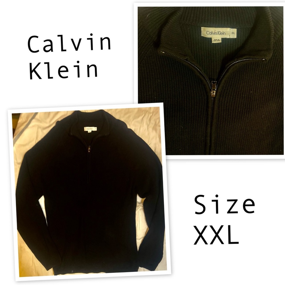 Calvin Klein Men's Zip-Up Black Sweater